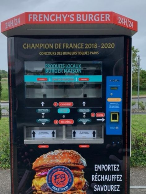 Livraison et installation d’un distributeur automatique de Burgers à Luynes en Indre-et-Loire .